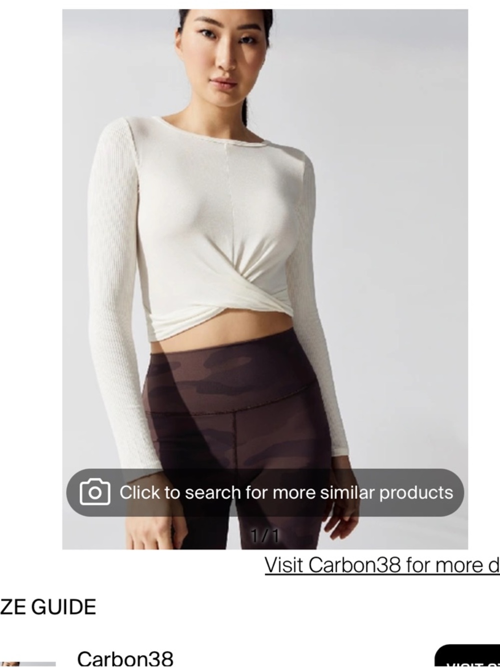 ALO Yoga Cream Crop Long-Sleeve Top